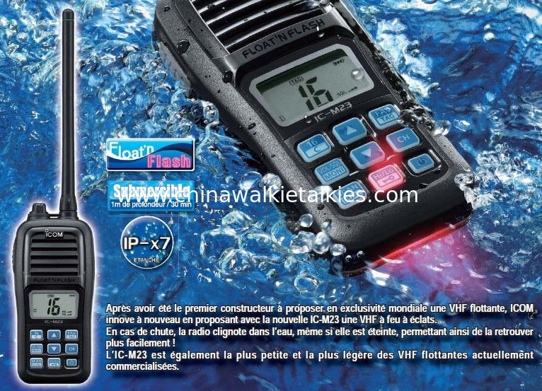 Buoyant ICOM M23 VHF Marine handheld radios